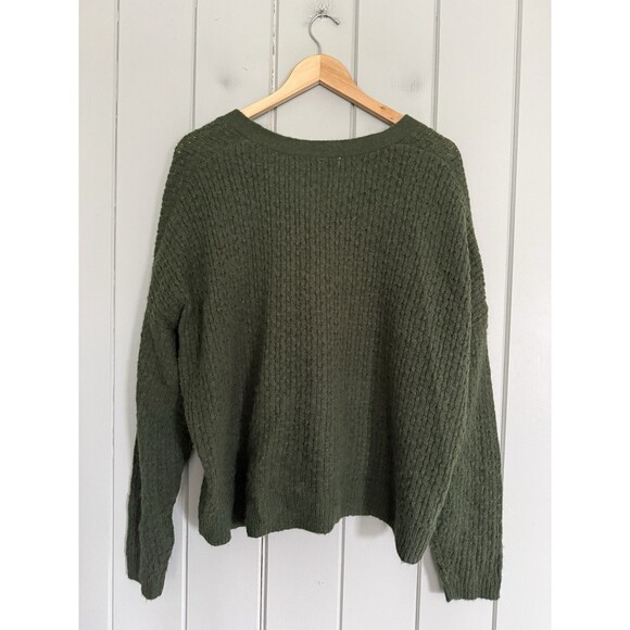 Madewell Oversized Crop Mayfair Sweater Cardigan 1X Alpaca Blend  Forest Green - Picture 5 of 6